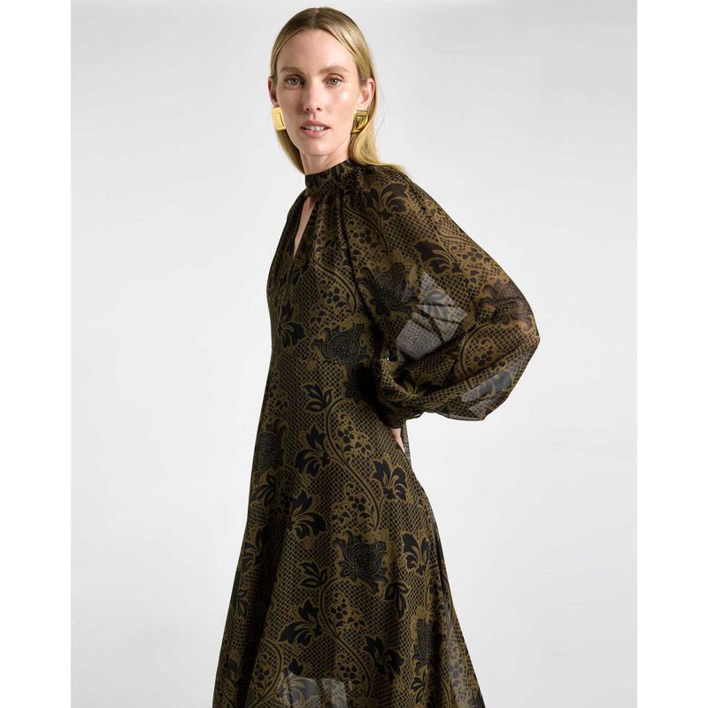 Cue Lattice Chintz Floral Midi Dress image number 3